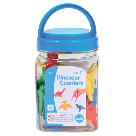 Edx Education Dinosaur Counters, Mini Jar, Set of 32 13037